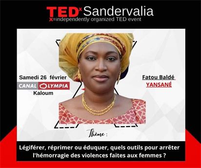 Affiche du talk de Fatou Baldé Yansané, TEDxSandervalia 2022
