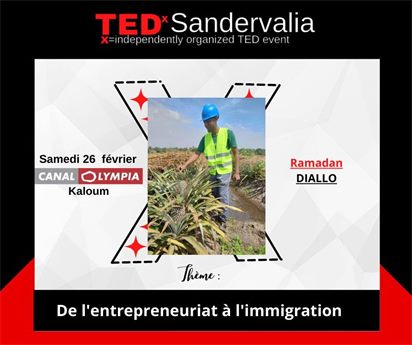 Affiche du talk de Ramadan Diallo, TEDxSandervalia 2022