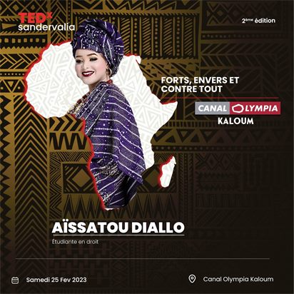 Affiche du talk d'Aïssatou Diallo, TEDxSandervalia 2023