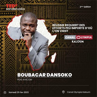 Affiche du talk de Boubacar Dansoko, TEDxSandervalia 2023