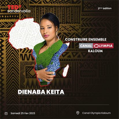 Affiche du talk de Dienaba Kéita, TEDxSandervalia 2023