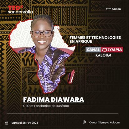 Affiche du talk de Fadima Diawara, TEDxSandervalia 2023