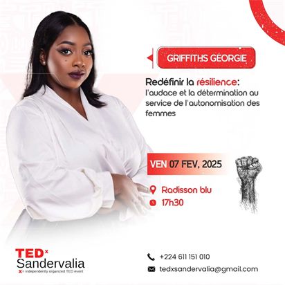 Affiche du talk de Georgie Griffiths, TEDxSandervalia 2025