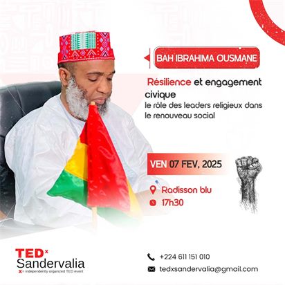 Affiche du talk d'Ibrahima Ousmane Bah, TEDxSandervalia 2025
