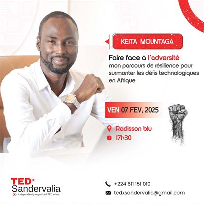 Affiche du talk de Mountaga Kéita, TEDxSandervalia 2025