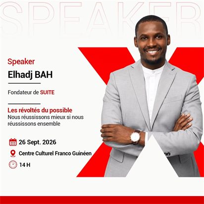 Affiche du talk d'Elhadj Bah, TEDxSandervalia 2026